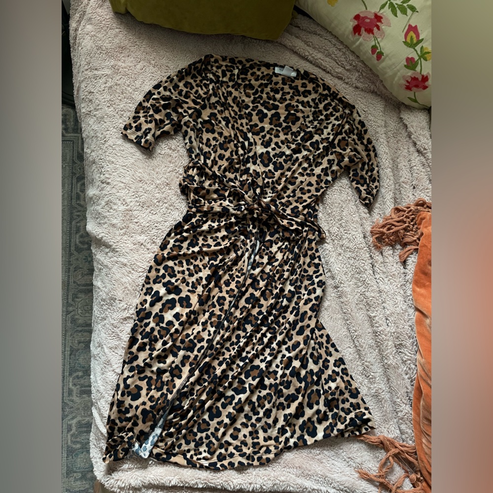 Leopard print wrap dress